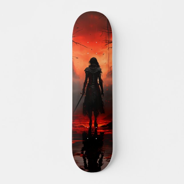 Skateboard Mujer Guerrera Al Atardecer (Devant)