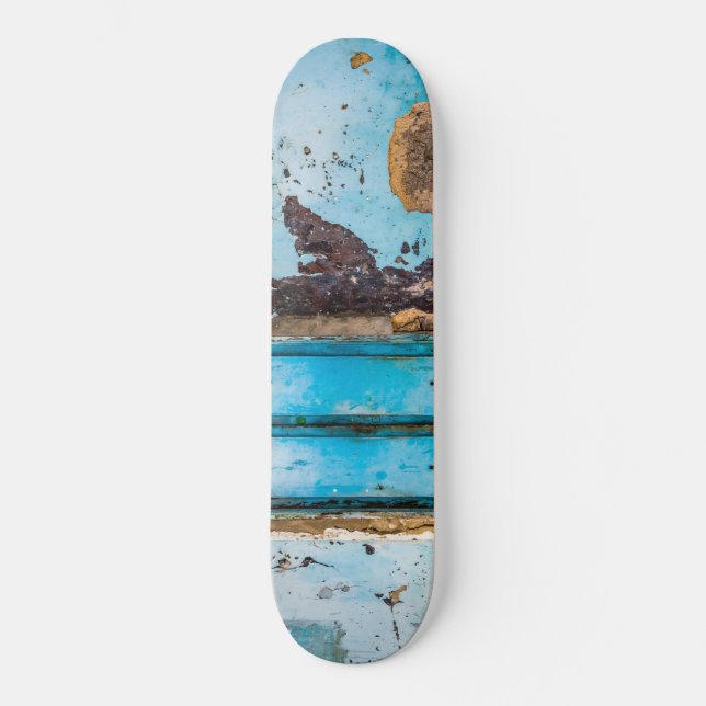 Skateboard Mur bleu et porte (Recto)