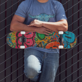 Skateboard Mur Urbain Unisexe Recouvert de Graffiti