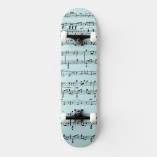 Skateboard Musique Vintage bleu