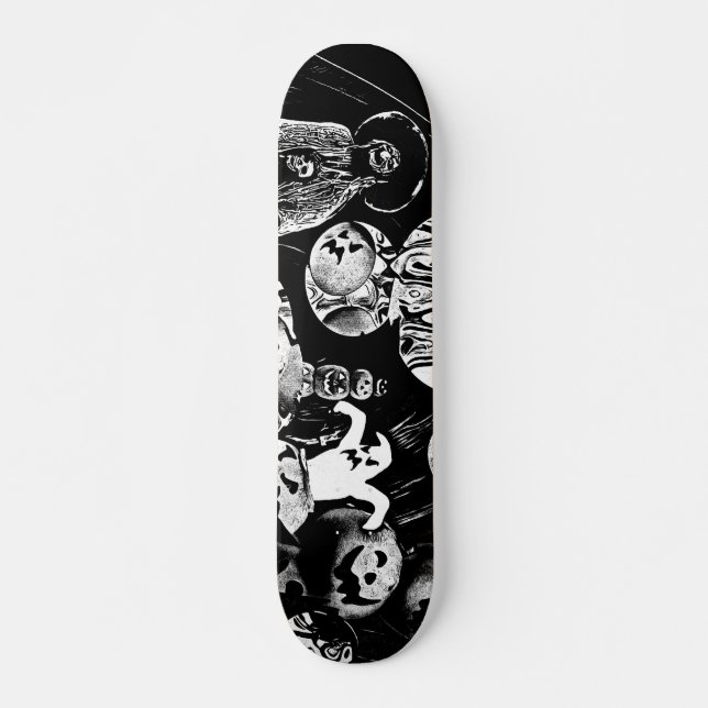 Skateboard My Super Halloween black and white (Devant)