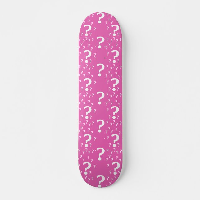 Skateboard Mystère question marque énigme puzzle rose (Devant)
