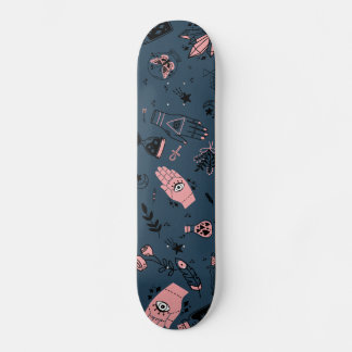 Skateboard Mystic Esoteric rose mal oeil poitrine main marine