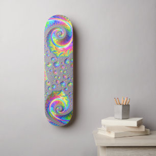 Skateboard Neon Rainbow Fractal