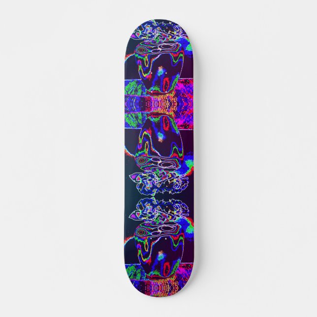 Skateboard Neon roses (Devant)