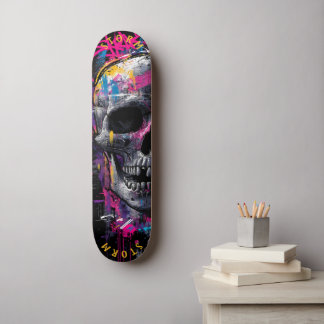 Skateboard Neon Skull Graffiti Street Art - Edition limitée