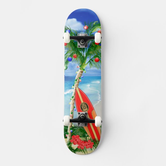 Skateboard Noël de plage (Recto)