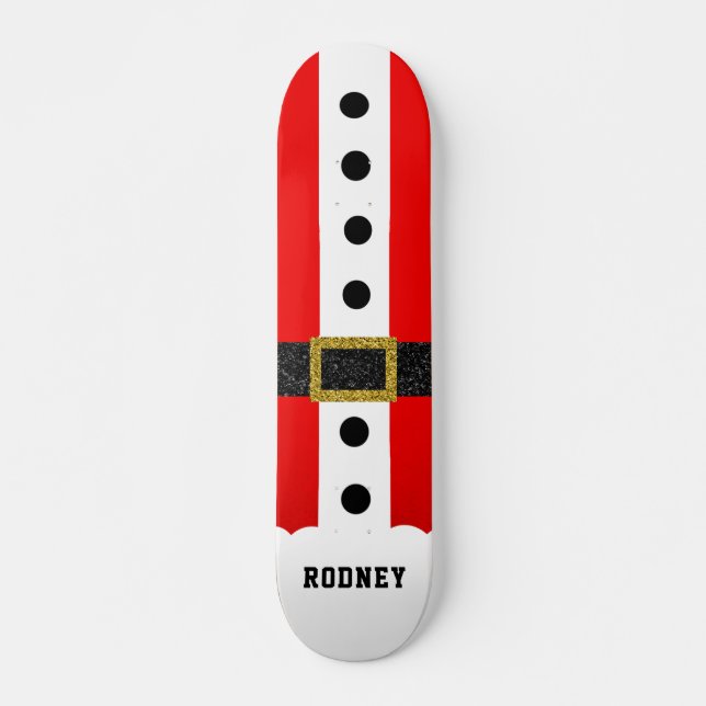 Skateboard Noël Père Noël Suit Amusant Ceinture de Parties sc (Devant)