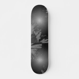 Skateboard Noël Poinsettia noir et gris