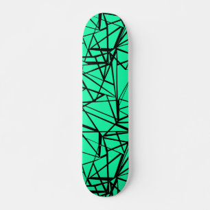 Skateboard Noir Abstrait et turquoise