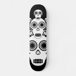 Skateboard Noir blanc de crânes