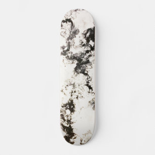 Skateboard Noir, blanc et argent