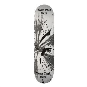 Skateboard noir et blanc éclabousse le style abstrait d'art