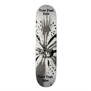 Skateboard noir et blanc éclabousse le style abstrait d'art