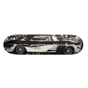 Skateboard Noir et blanc flambe la planche à roulettes