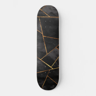 Skateboard Noir foncé Or Cuivre Glam géométrique #1 #geo