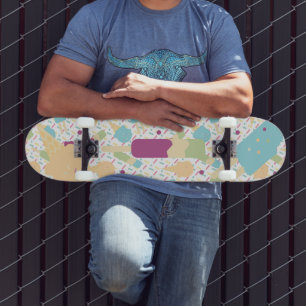 Skateboard Nom de motif de paillettes de glace colorées