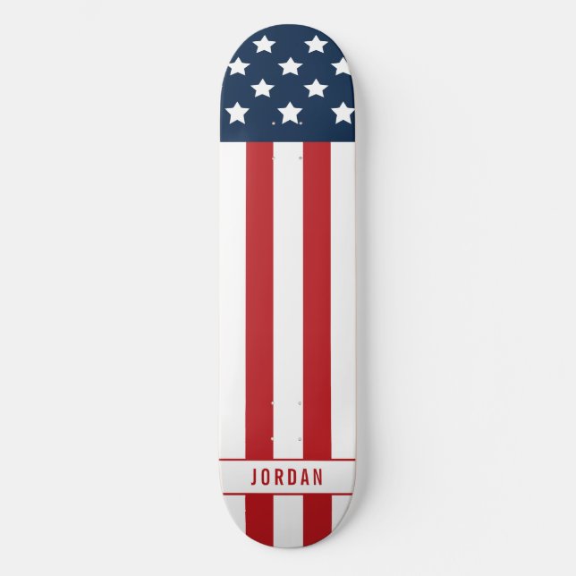 Skateboard Nom du drapeau patriotique américain (Recto)