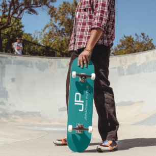 Skateboard Nom du monogramme couleur personnalisable Modèle T