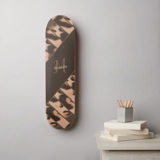 Skateboard Nom du monogramme personnalisé trié par Empreinte  (Art mural)