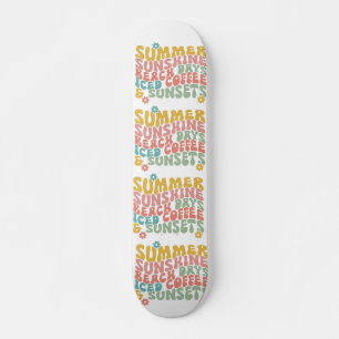 Skateboard Nom du monogramme rose d'été Super