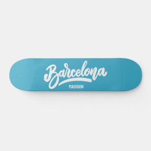 Skateboard Nom et couleur personnalisés Barcelone
