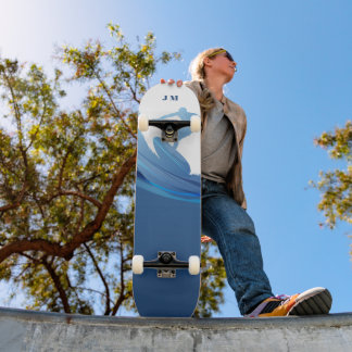 Skateboard Nom personnalisé Chic Nautique