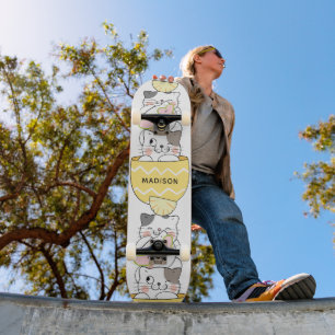 Skateboard Nom personnalisé Cute Kittens