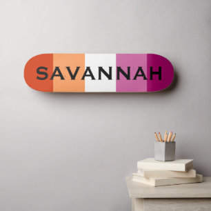 Skateboard Nom personnalisé drapeau LGBTQ Rainbow Lesbian Pri