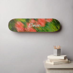 Skateboard Nom personnalisé, floral abstrait