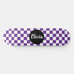 Skateboard Nom personnalisé Motif de tableau de bord pourpre