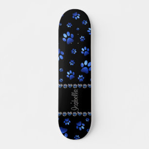Skateboard Nom personnalisé, pattes de chien de parties scint