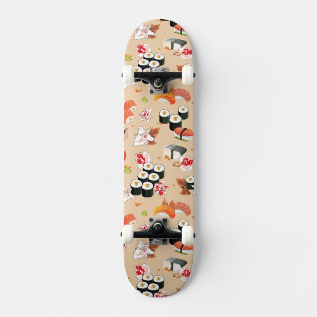 Skateboard Nourriture japonaise : Motif 3 de sushi (Recto)