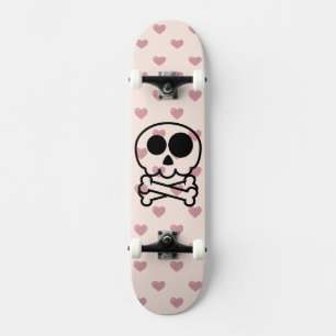 Skateboard NOUVEAU - Crâne de dessin animé de cœur d'amour