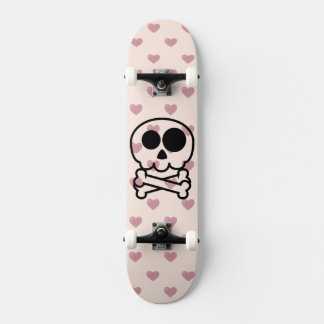 Skateboard NOUVEAU - Crâne de dessin animé de cœur d'amour