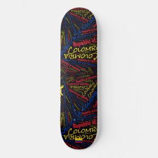 Skateboard Nuage de mots de la fierté nationale colombienne
