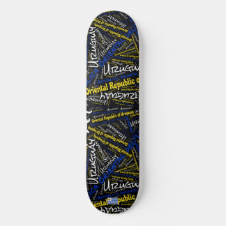 Skateboard Nuage de mots de la fierté nationale uruguayenne