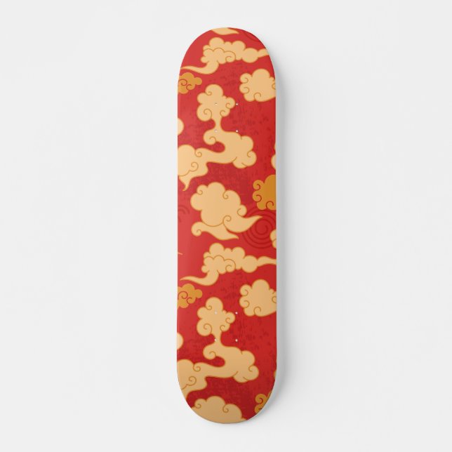 Skateboard Nuages à la japonaise (Devant)