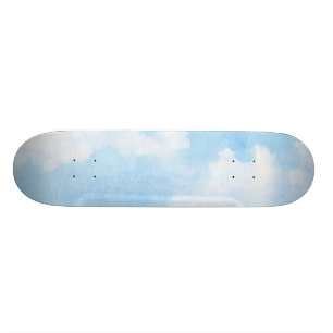Skateboard Nuages d'aquarelle et arrière - plan de ciel