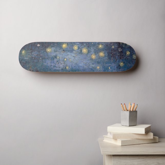 Skateboard Nuit étoilée sur le Rhône par Vincent Van Gogh (Art mural (Horz))
