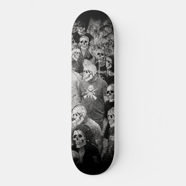 Skateboard Nuit urbaine gothique crâne foule (Recto)