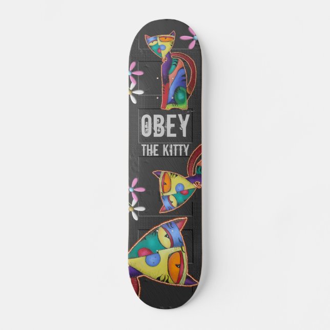 Skateboard Obéissez la planche à roulettes de Kitty (Recto)