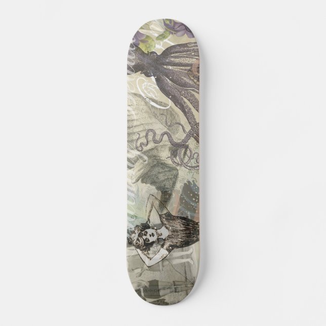 Skateboard Octopus Beach Vacances victorienne gothique Amusem (Recto)