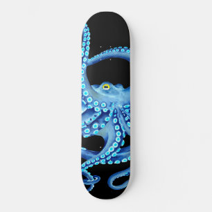 Skateboard Octopus bleu noir