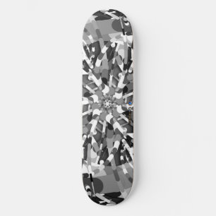 Skateboard Oeuf primitif - noir et blanc éclatement abstrait