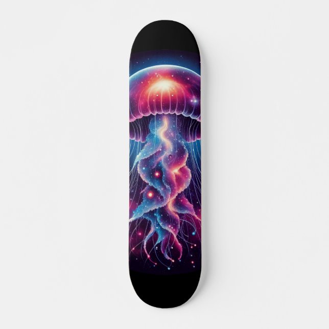 Skateboard Oeuvre de méduse cosmique Galaxie (Devant)