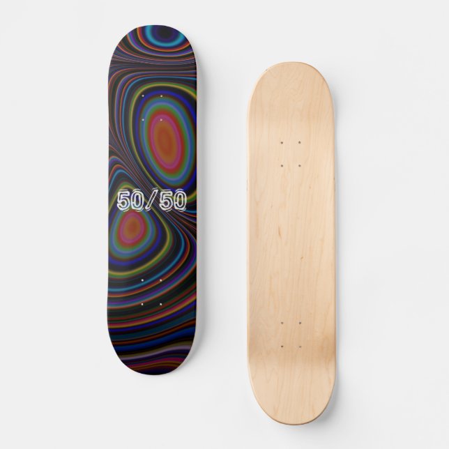 Skateboard Oeuvre super fractale avec Skate Trick 50/50 (Recto)