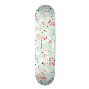 Skateboard Oiseau de Flamant rose avec des plumes