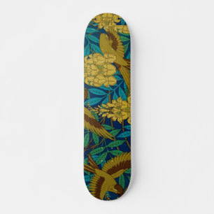 Skateboard Oiseaux Art Déco vintages et Feuilles