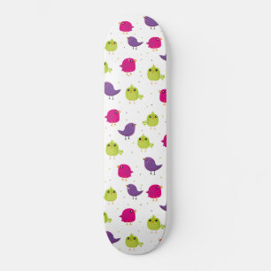 Skateboard Oiseaux colorés mignons